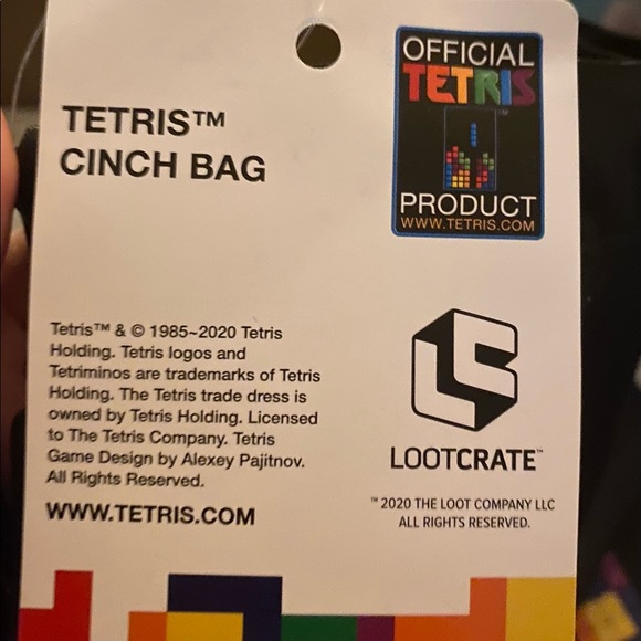 Loot Crate -Nintendo - Tetris Cinch Bag - knapsack- brand new - Picture 4 of 4